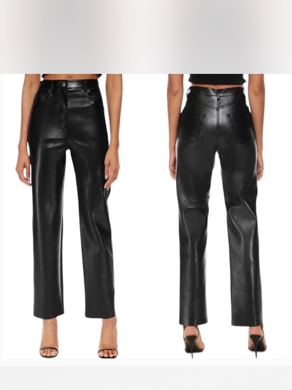 Wilfred Aritzia Melina Faux Leather Black Pants Straight Leg Size 4